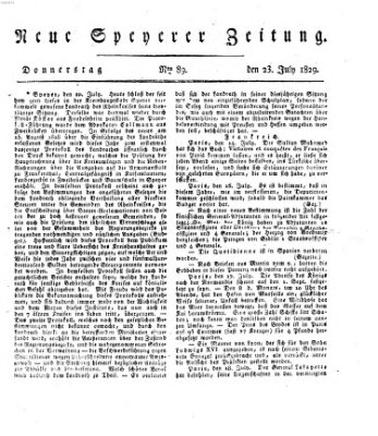 Neue Speyerer Zeitung Donnerstag 23. Juli 1829