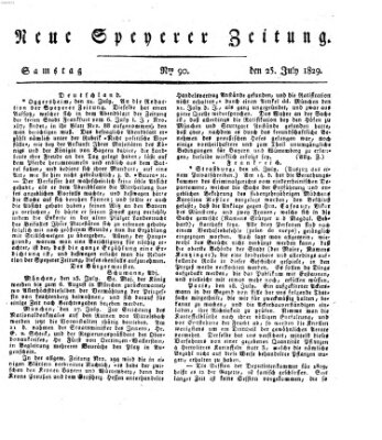 Neue Speyerer Zeitung Samstag 25. Juli 1829