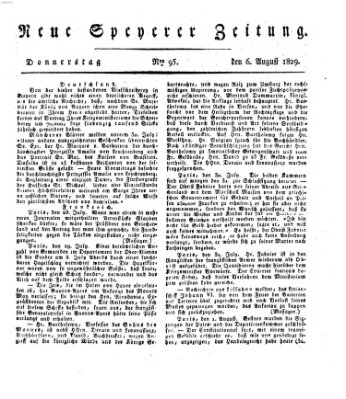 Neue Speyerer Zeitung Donnerstag 6. August 1829