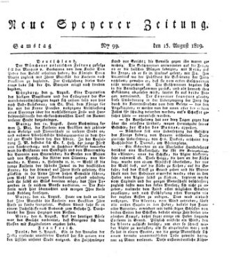 Neue Speyerer Zeitung Samstag 15. August 1829