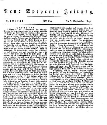 Neue Speyerer Zeitung Samstag 5. September 1829