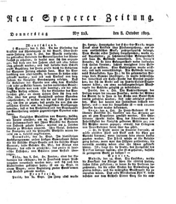 Neue Speyerer Zeitung Donnerstag 8. Oktober 1829