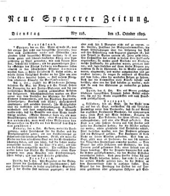 Neue Speyerer Zeitung Dienstag 13. Oktober 1829