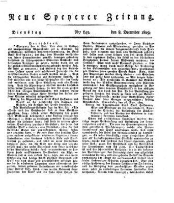 Neue Speyerer Zeitung Dienstag 8. Dezember 1829