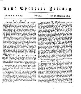 Neue Speyerer Zeitung Donnerstag 17. Dezember 1829