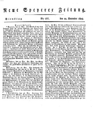 Neue Speyerer Zeitung Dienstag 22. Dezember 1829