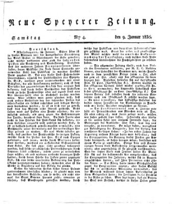 Neue Speyerer Zeitung Samstag 9. Januar 1830