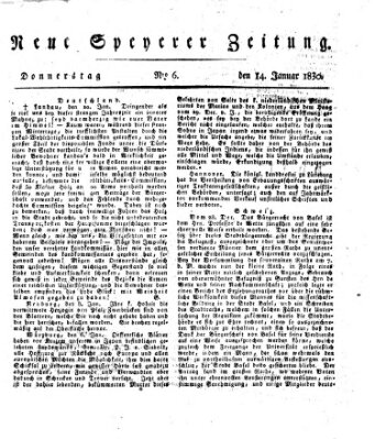 Neue Speyerer Zeitung Donnerstag 14. Januar 1830