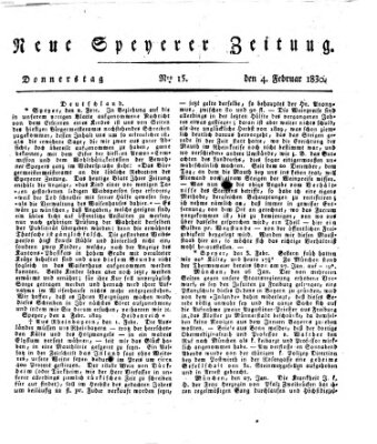 Neue Speyerer Zeitung Donnerstag 4. Februar 1830