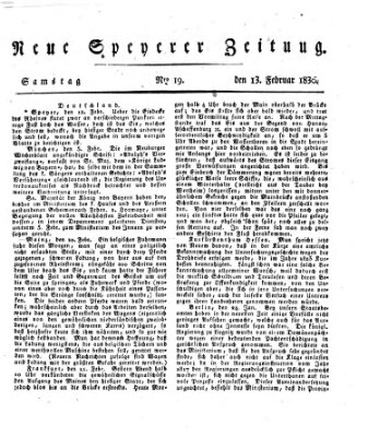 Neue Speyerer Zeitung Samstag 13. Februar 1830