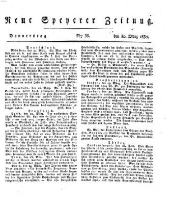 Neue Speyerer Zeitung Dienstag 30. März 1830