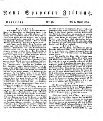 Neue Speyerer Zeitung Dienstag 6. April 1830