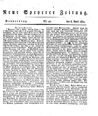 Neue Speyerer Zeitung Donnerstag 8. April 1830