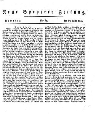 Neue Speyerer Zeitung Samstag 29. Mai 1830