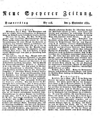 Neue Speyerer Zeitung Donnerstag 9. September 1830