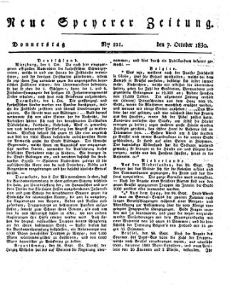 Neue Speyerer Zeitung Donnerstag 7. Oktober 1830