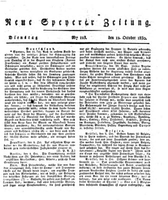 Neue Speyerer Zeitung Dienstag 12. Oktober 1830