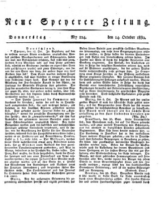 Neue Speyerer Zeitung Donnerstag 14. Oktober 1830