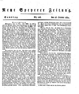 Neue Speyerer Zeitung Samstag 23. Oktober 1830