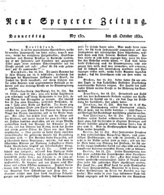 Neue Speyerer Zeitung Donnerstag 28. Oktober 1830