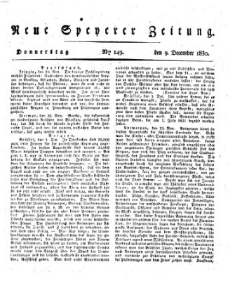 Neue Speyerer Zeitung Donnerstag 9. Dezember 1830