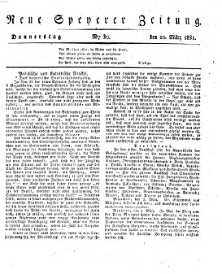 Neue Speyerer Zeitung Donnerstag 10. März 1831