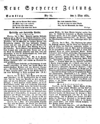 Neue Speyerer Zeitung Samstag 7. Mai 1831