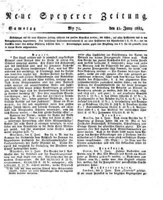 Neue Speyerer Zeitung Samstag 11. Juni 1831