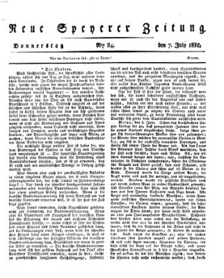 Neue Speyerer Zeitung Donnerstag 7. Juli 1831