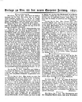 Neue Speyerer Zeitung Samstag 16. Juli 1831