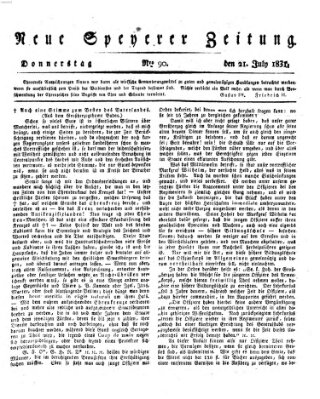 Neue Speyerer Zeitung Donnerstag 21. Juli 1831