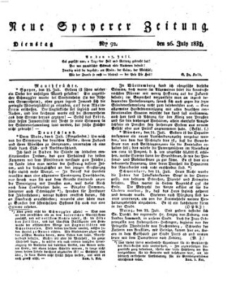 Neue Speyerer Zeitung Dienstag 26. Juli 1831