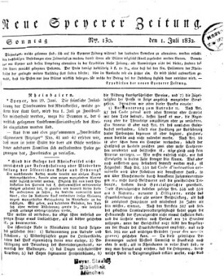 Neue Speyerer Zeitung Sonntag 1. Juli 1832