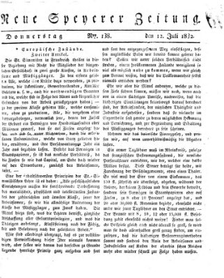 Neue Speyerer Zeitung Donnerstag 12. Juli 1832