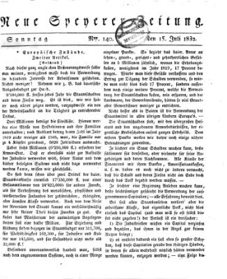 Neue Speyerer Zeitung Sonntag 15. Juli 1832