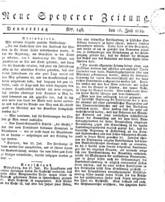 Neue Speyerer Zeitung Donnerstag 26. Juli 1832