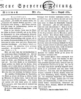 Neue Speyerer Zeitung Mittwoch 1. August 1832