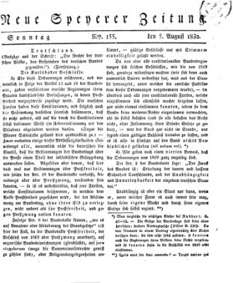 Neue Speyerer Zeitung Sonntag 5. August 1832