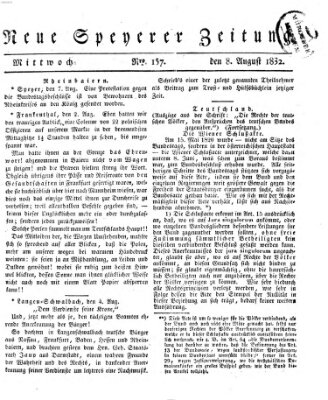 Neue Speyerer Zeitung Mittwoch 8. August 1832