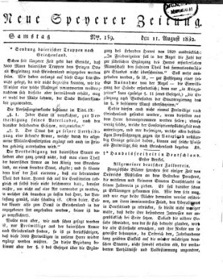 Neue Speyerer Zeitung Samstag 11. August 1832