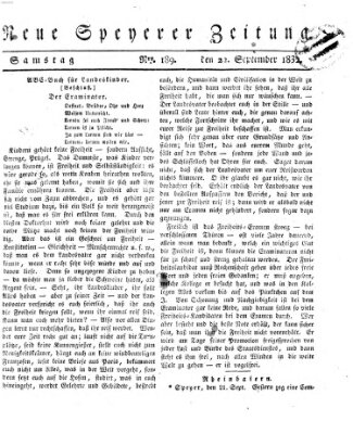 Neue Speyerer Zeitung Samstag 22. September 1832