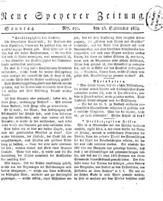 Neue Speyerer Zeitung Sonntag 23. September 1832