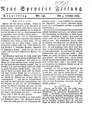 Neue Speyerer Zeitung Donnerstag 4. Oktober 1832