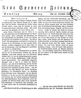 Neue Speyerer Zeitung Samstag 27. Oktober 1832