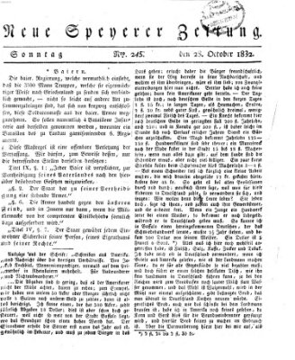 Neue Speyerer Zeitung Sonntag 28. Oktober 1832