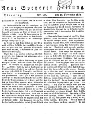 Neue Speyerer Zeitung Dienstag 27. November 1832