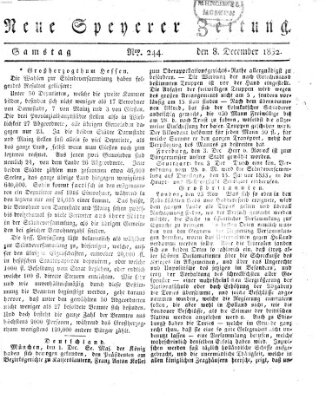 Neue Speyerer Zeitung Samstag 8. Dezember 1832