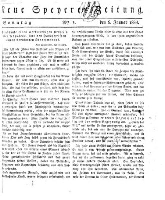 Neue Speyerer Zeitung Sonntag 6. Januar 1833