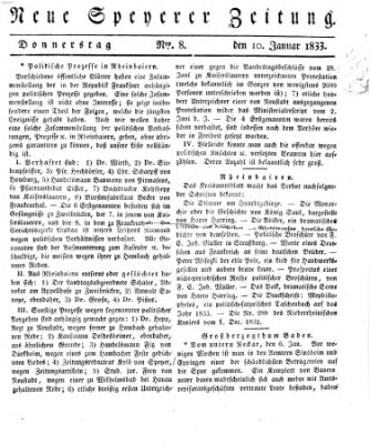 Neue Speyerer Zeitung Donnerstag 10. Januar 1833