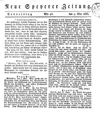 Neue Speyerer Zeitung Donnerstag 9. Mai 1833